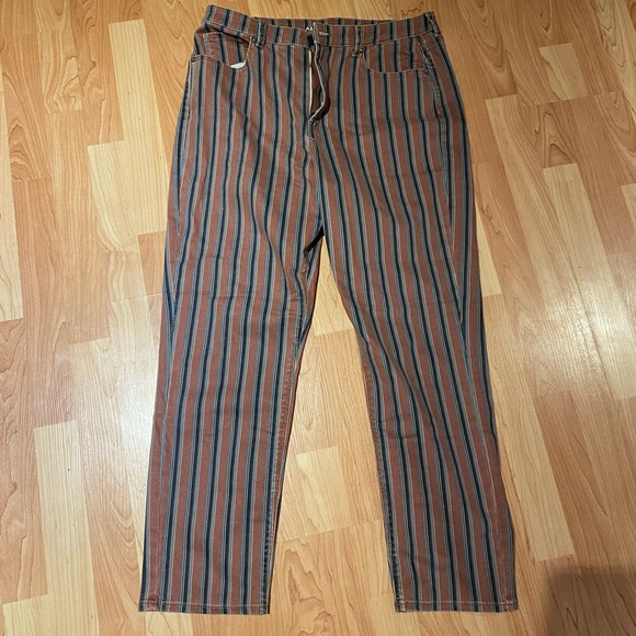 Magenta and Blue Striped Jeans - Picture 3 of 3